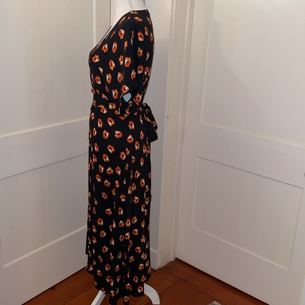 Dvf Silk Floral Wrap Midi Dress - image 3